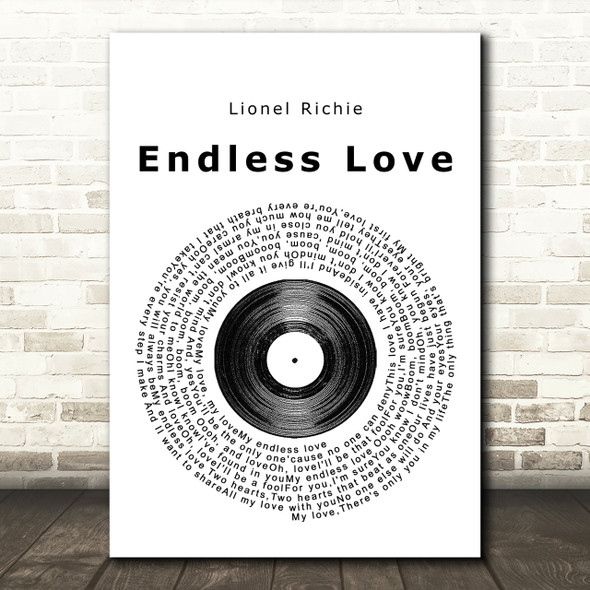 Lionel Richie Endless Love Vinyl Record Song Lyric Print