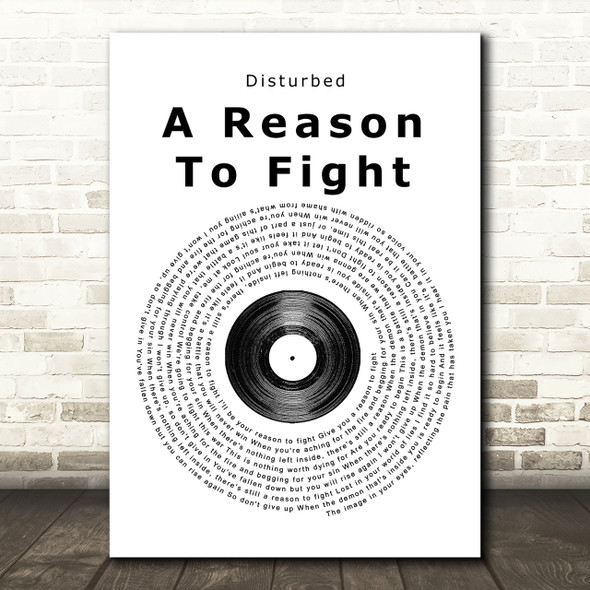 Disturbed A Reason To Fight Vinyl Record Song Lyric Print