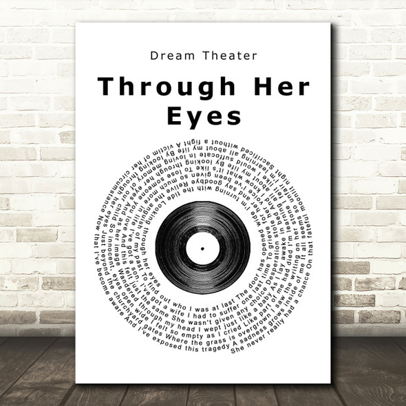 Dream Theater Through Her Eyes Vinyl Record Song Lyric Print
