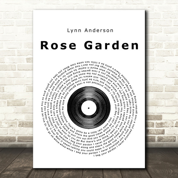 Lynn Anderson Rose Garden Vinyl Record Song Lyric Print