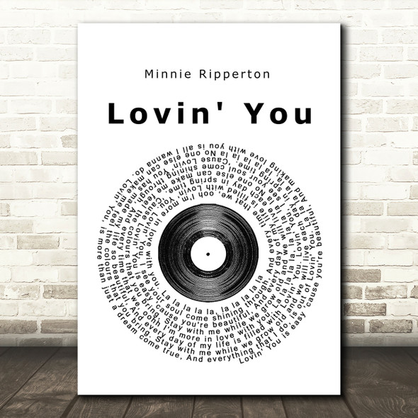 Minnie Ripperton Lovin' You Vinyl Record Song Lyric Print