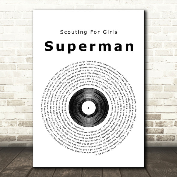 Scouting For Girls Superman Vinyl Record Song Lyric Print