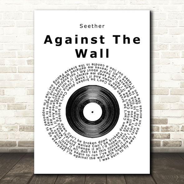 Seether Against The Wall Vinyl Record Song Lyric Print