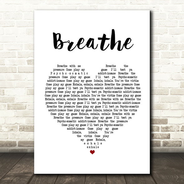 The Prodigy Breathe Heart Song Lyric Print
