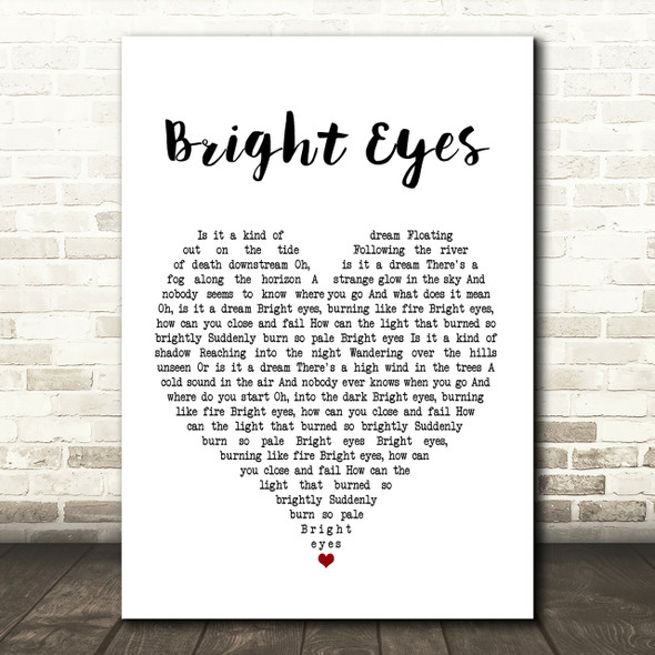 Art Garfunkel Bright Eyes Heart Song Lyric Print