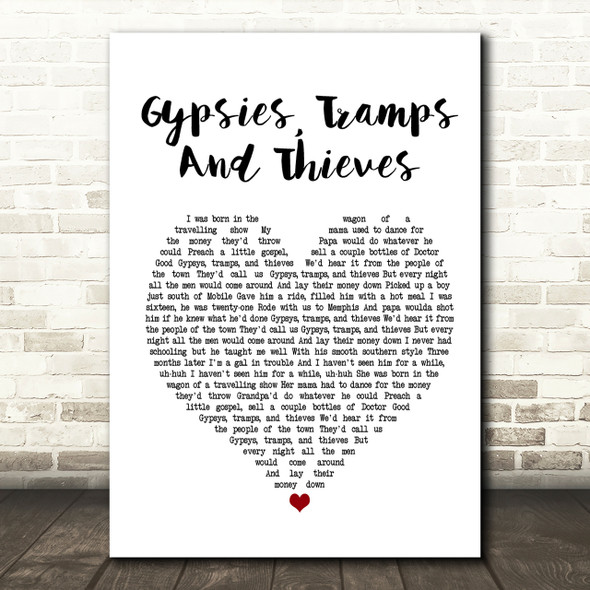 Cher Gypsies, Tramps And Thieves Heart Song Lyric Print