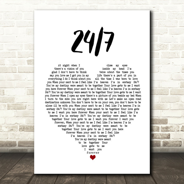 Eclipse 24 7 Heart Song Lyric Print