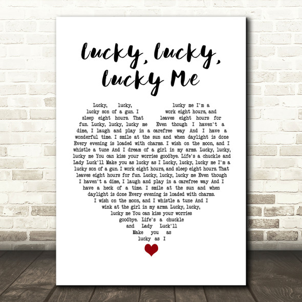 Evelyn Knight Lucky, Lucky, Lucky Me Heart Song Lyric Print