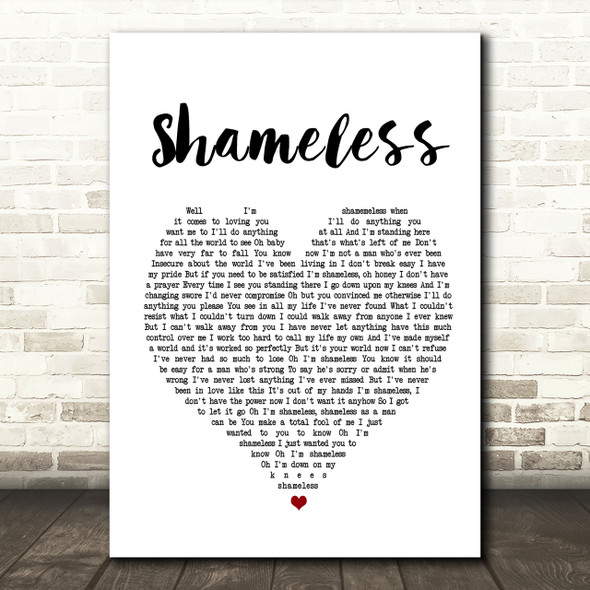 Garth Brooks Shameless Heart Song Lyric Print