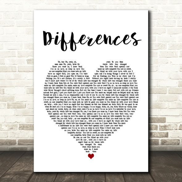 Ginuwine Differences Heart Song Lyric Print