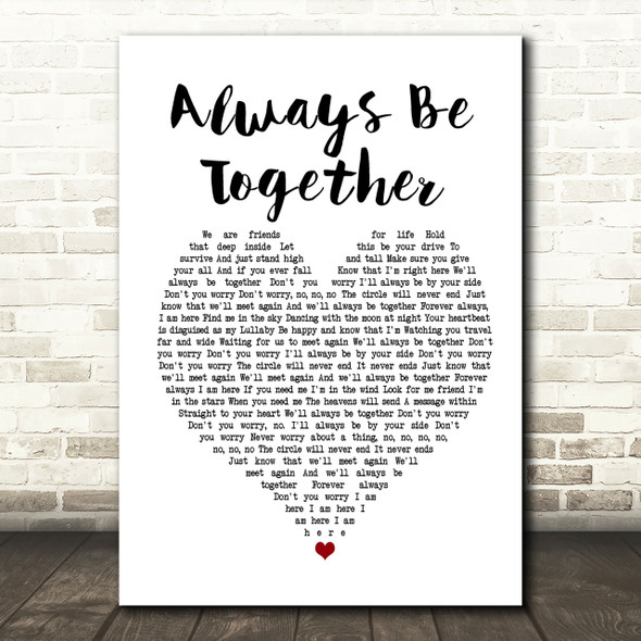 Little Mix Always Be Together Heart Song Lyric Print