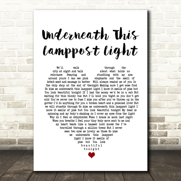The King Blues Underneath This Lamppost Light Heart Song Lyric Print