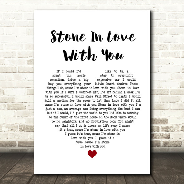 The Stylistics Stone In Love With You Heart Song Lyric Print