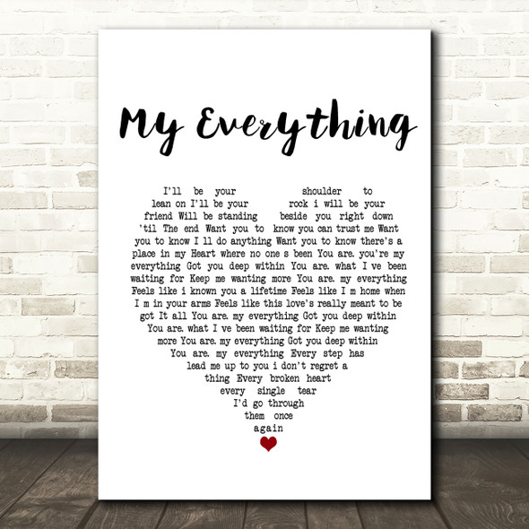 W E T My Everything Heart Song Lyric Print