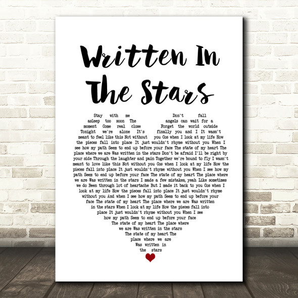 Westlife Written In The Stars Heart Song Lyric Print