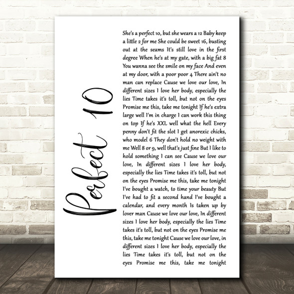 The Beautiful South Perfect 10 White Script Song Lyric Print