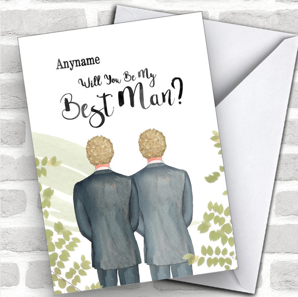 Curly Blond Hair Curly Blond Hair Will You Be My Best Man Personalized Wedding Greetings Card