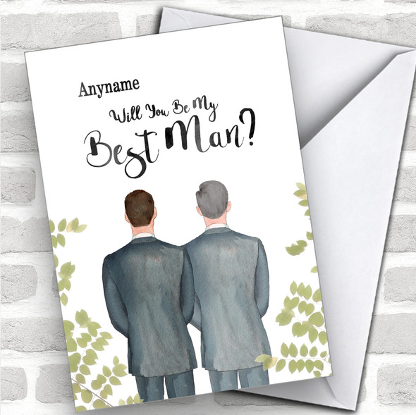 Brown Hair Grey Hair Will You Be My Best Man Personalized Wedding Greetings Card