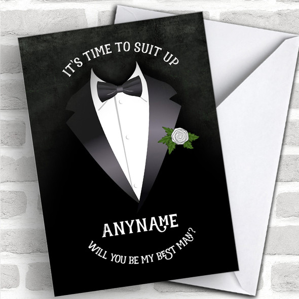 Tuxedo Will You Be My Best Man Personalized Wedding Greetings Card