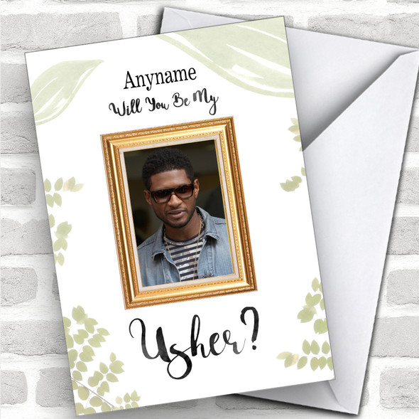 Funny Popstar Will You Be My Usher Personalized Wedding Greetings Card