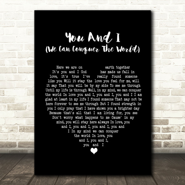 Stevie Wonder You And I (We Can Conquer The World) Black Heart Song Lyric Music Print