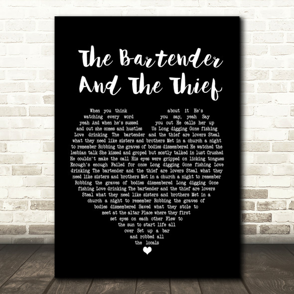 Stereophonics The Bartender And The Thief Black Heart Song Lyric Music Print