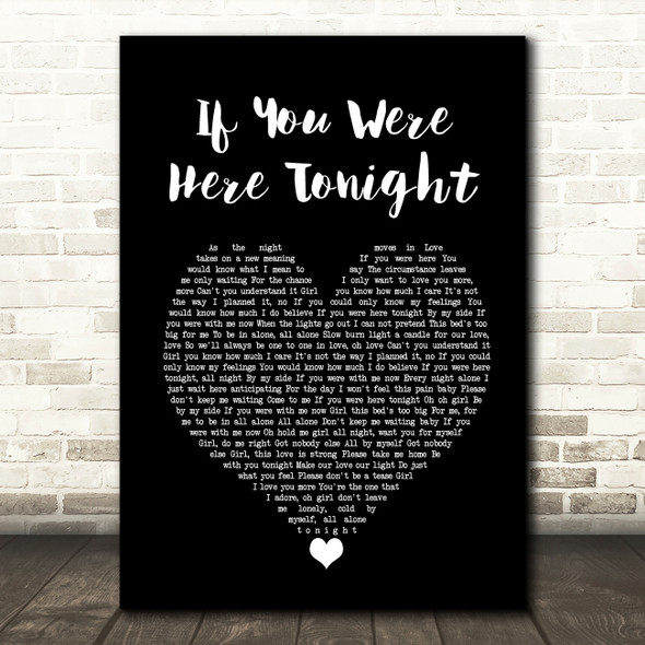 Alexander O'Neal If You Were Here Tonight Black Heart Song Lyric Music Print