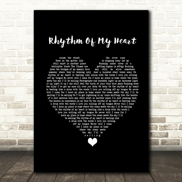 Rod Stewart Rhythm Of My Heart Black Heart Song Lyric Music Print