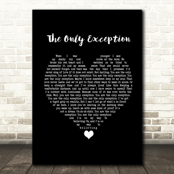 Paramore The Only Exception Black Heart Song Lyric Music Print