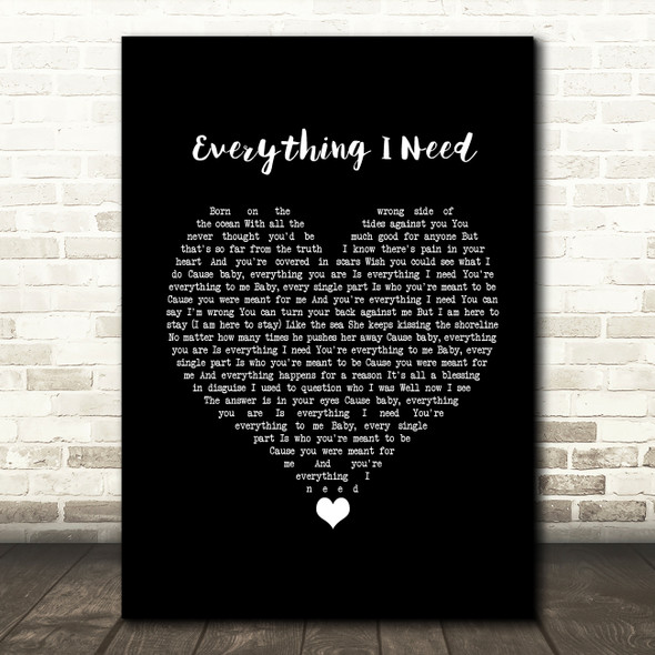 Skylar Grey Everything I Need Black Heart Song Lyric Music Print