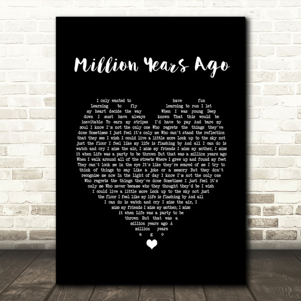 Adele Million Years Ago Black Heart Song Lyric Music Print