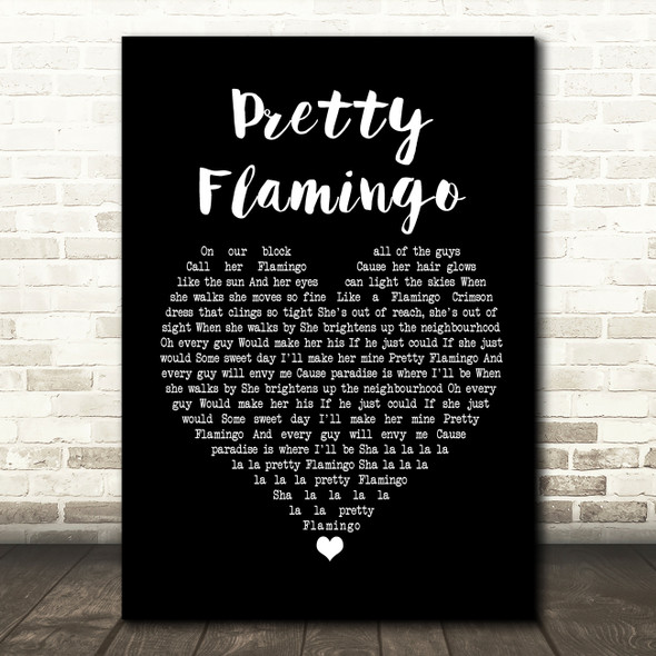 Manfred Mann Pretty Flamingo Black Heart Song Lyric Music Print