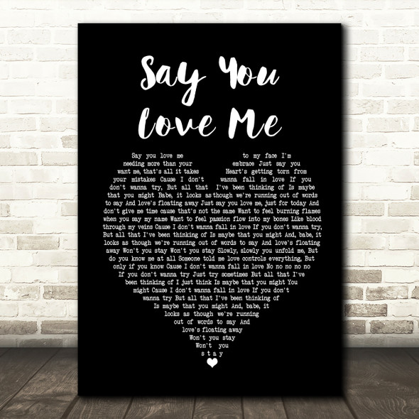 Jessie Ware Say You Love Me Black Heart Song Lyric Music Print