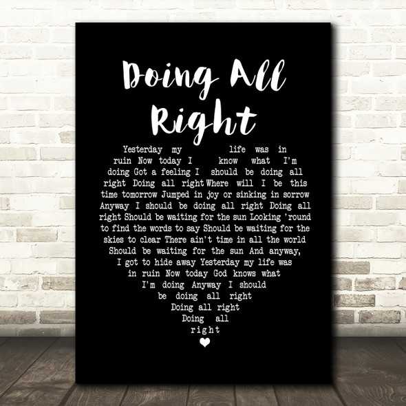 Queen Doing All Right Black Heart Song Lyric Music Print