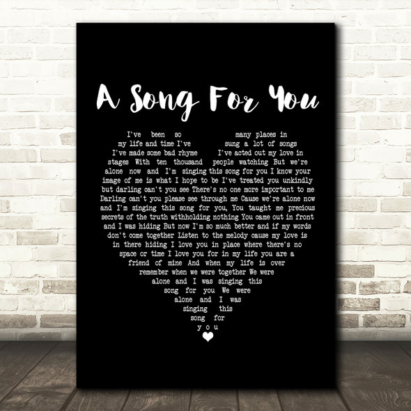 The Carpenters A Song For You Black Heart Song Lyric Music Print