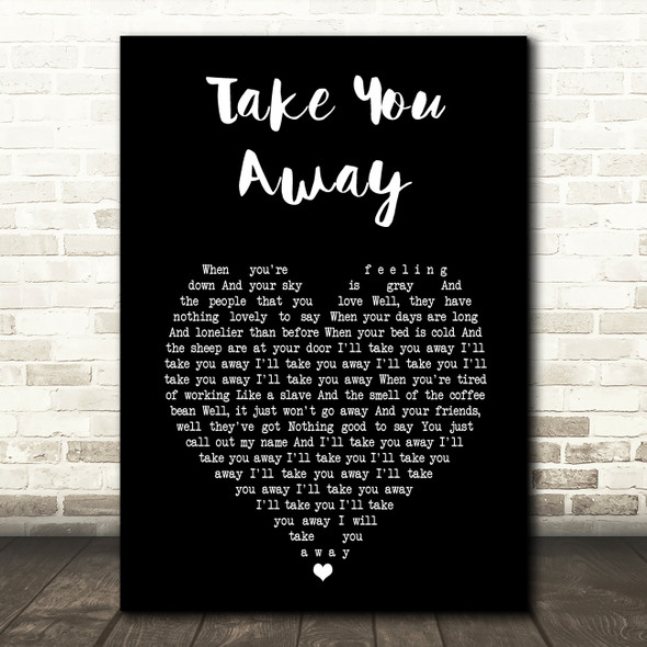 Angus & Julia Stone Take You Away Black Heart Song Lyric Music Print