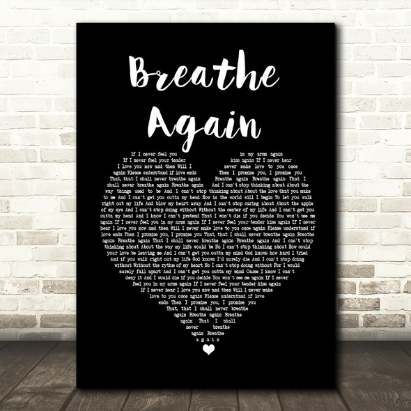 Toni Braxton Breathe Again Black Heart Song Lyric Music Print