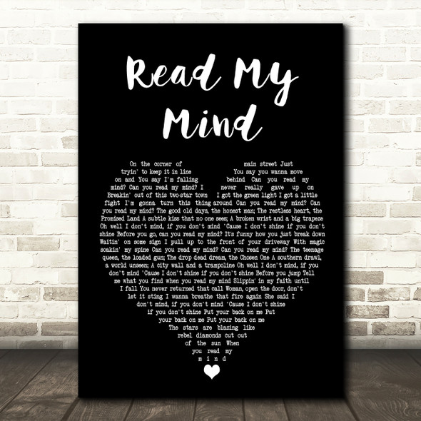 The Killers Read My Mind Black Heart Song Lyric Music Print