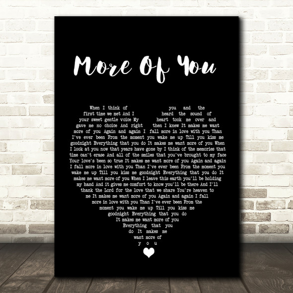 Chris Stapleton More Of You Black Heart Song Lyric Music Print