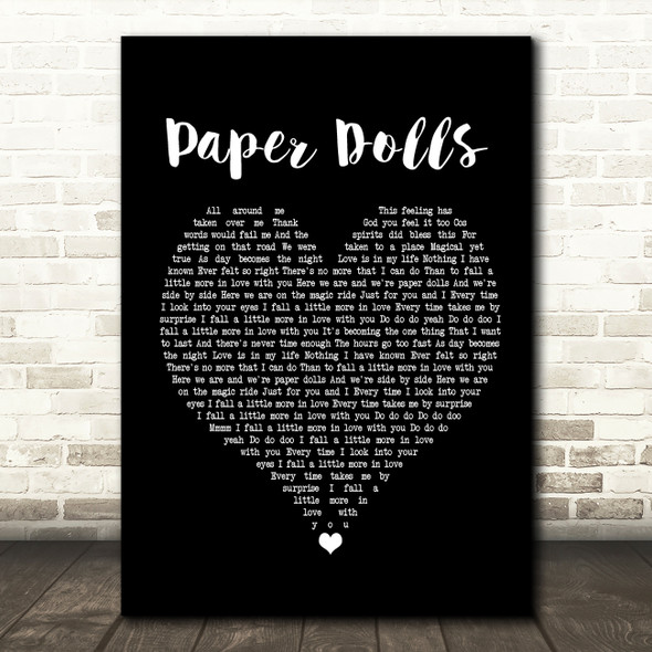 Kylie Minogue Paper Dolls Black Heart Song Lyric Music Print