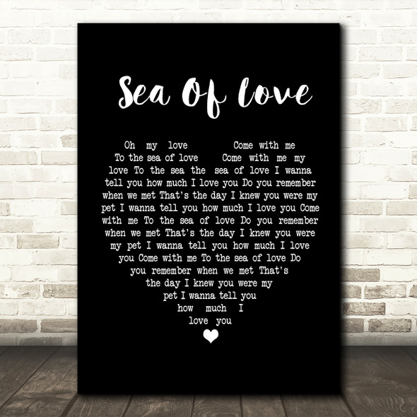 Marty Wilde Sea Of Love Black Heart Song Lyric Music Print
