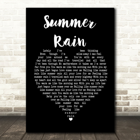 Whitesnake Summer Rain Black Heart Song Lyric Music Print