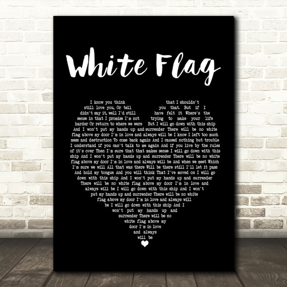 Dido White Flag Black Heart Song Lyric Music Print