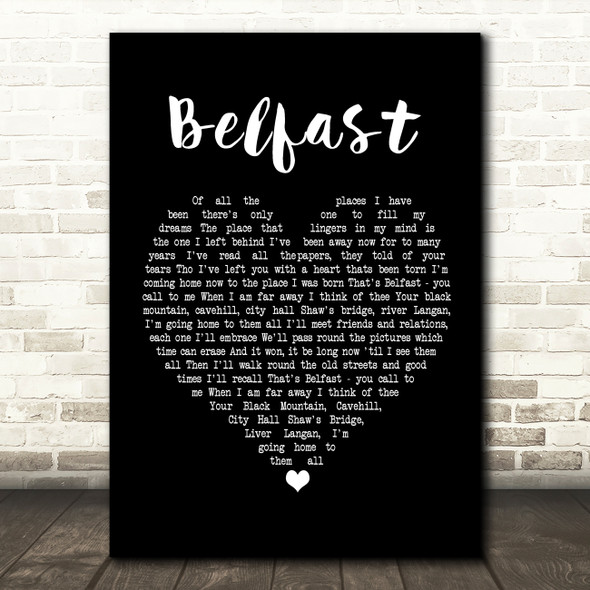 Barnbrack Belfast Black Heart Song Lyric Music Print