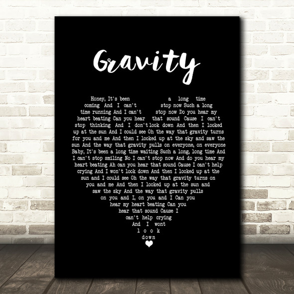 Embrace Gravity Black Heart Song Lyric Music Print