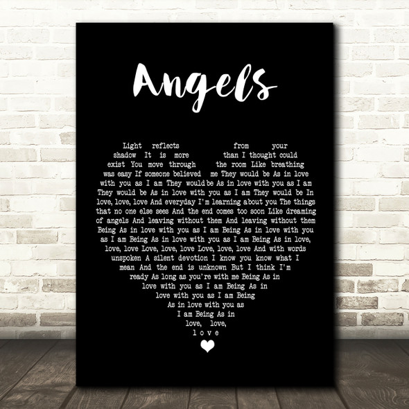 The xx Angels Black Heart Song Lyric Music Print