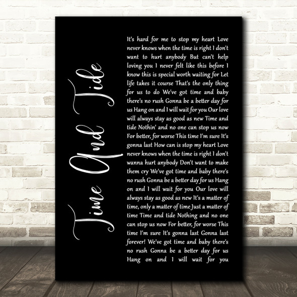 Basia Time And Tide Black Script Song Lyric Music Print