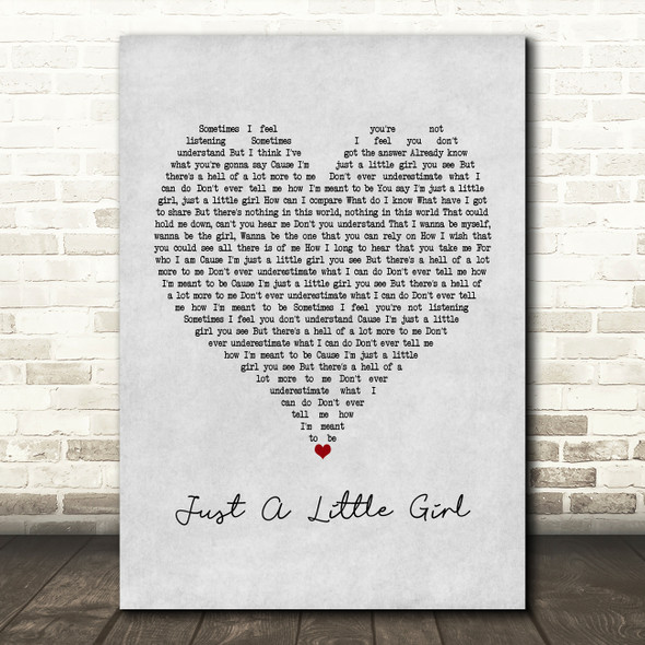 Amy Studt Just A Little Girl Grey Heart Song Lyric Music Print