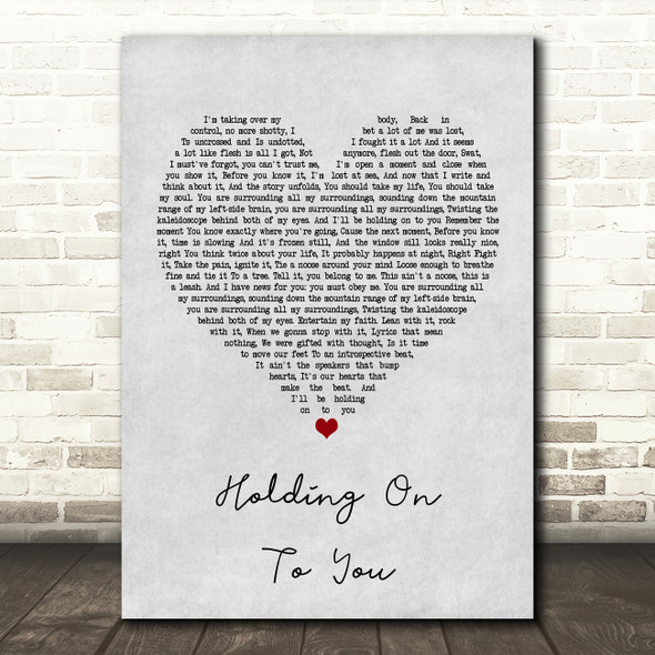 Twenty One Pilots Holding On To You Grey Heart Song Lyric Music Print