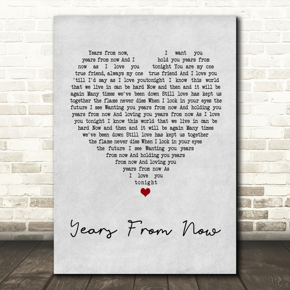 Dr. Hook Years From Now Grey Heart Song Lyric Music Print